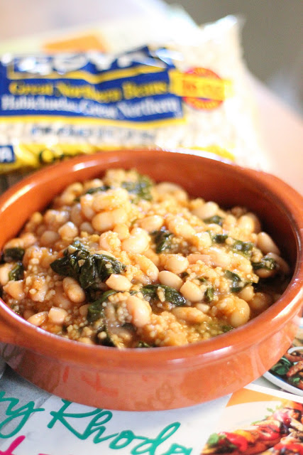 White bean soup w/ spinach and leaks 