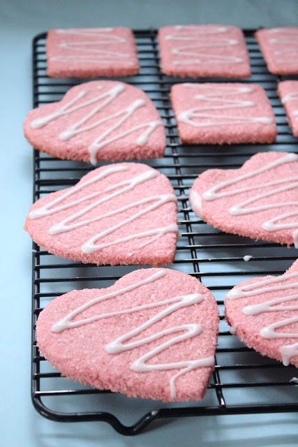 Coconut valentines cookies