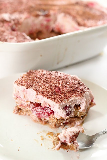 Strawberry and raspberry tiramisu from eatgood4life.com