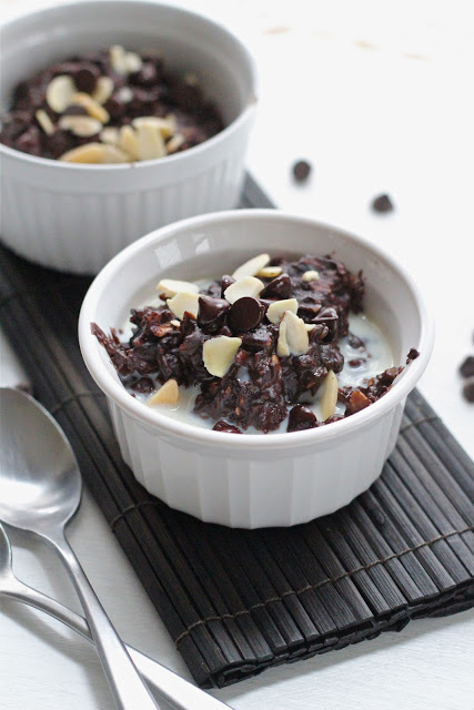 Dark chocolate and peanut butter oatmeal 