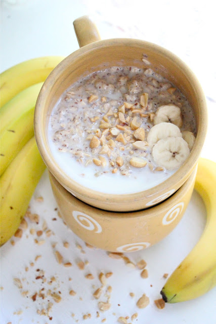 Peanut butter and banana oatmeal