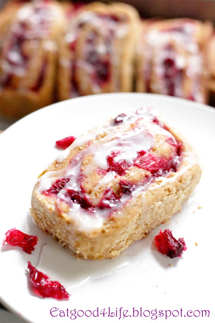 Whole wheat cranberry cinnamon rolls