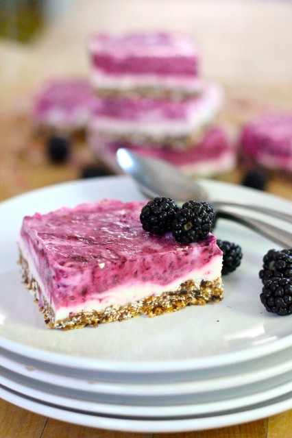 Gluten Free No bake blackberry Frozen Cheesecake 