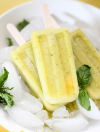 Pineapple, mango and basil popsicles. Eatgood4life.com