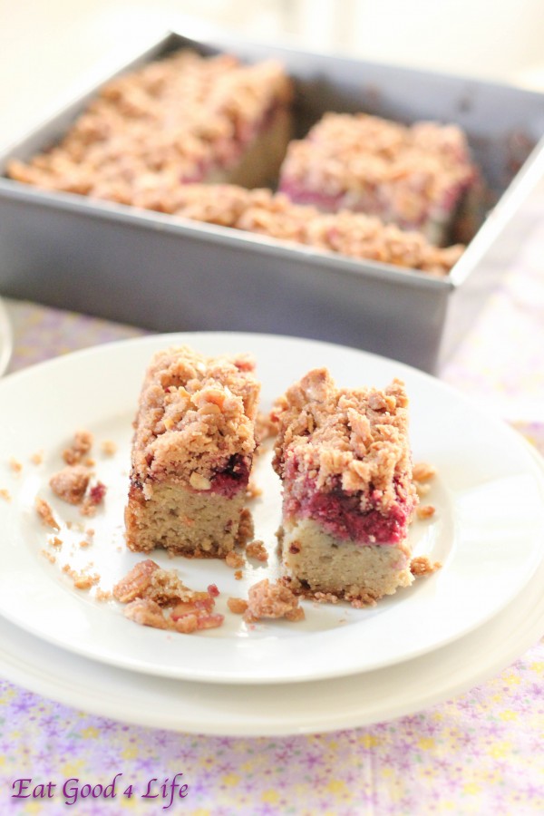 Gluten free almond and raspberry coffee cake 