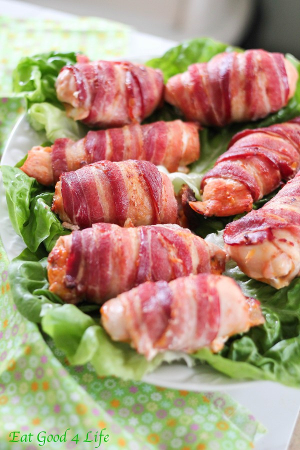 Bacon wrapped stuffed chicken