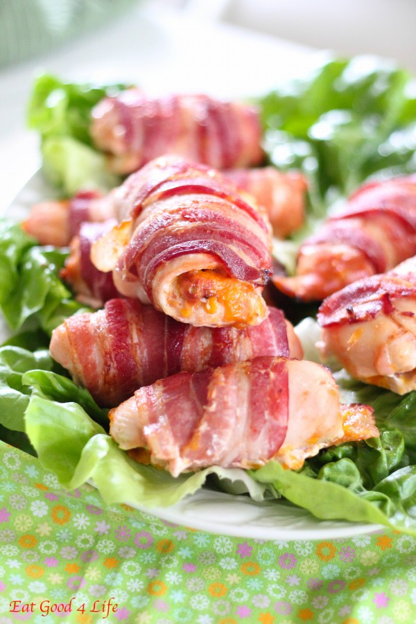 Bacon wrapped stuffed chicken