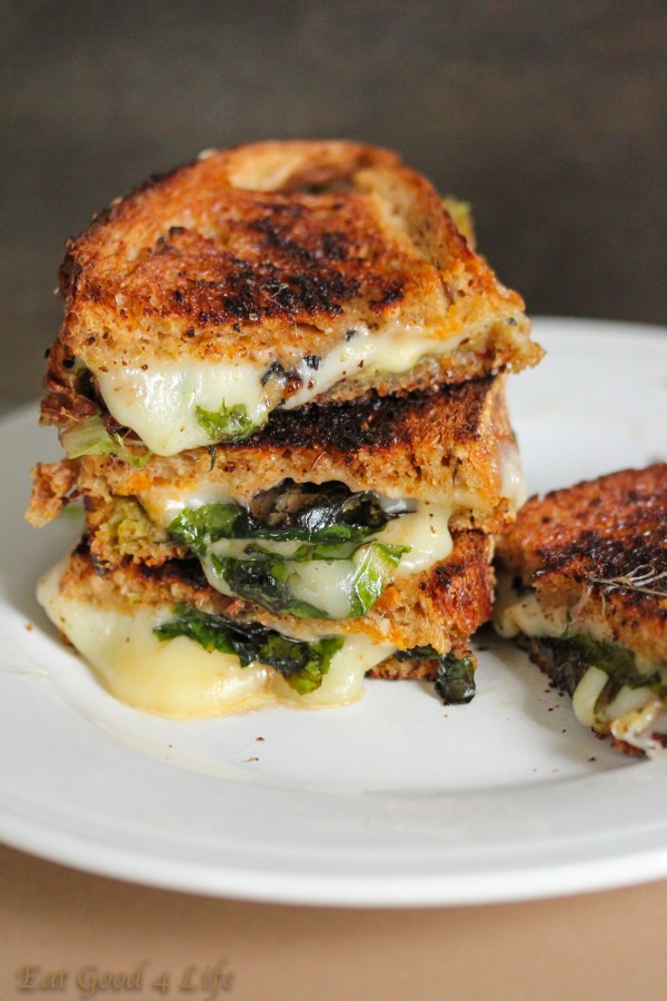 Grilled cheese and spinach sandwich