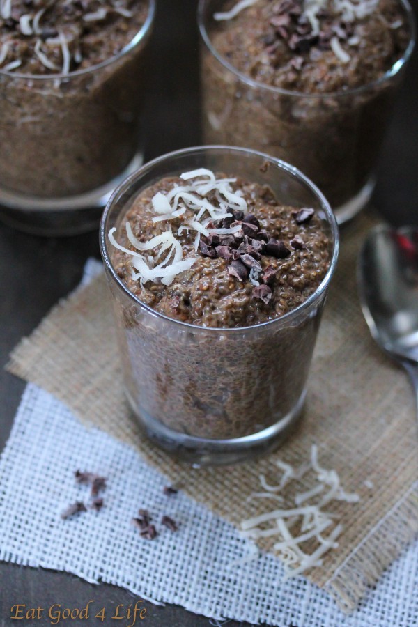 coffee and chocolate chia seed pudding