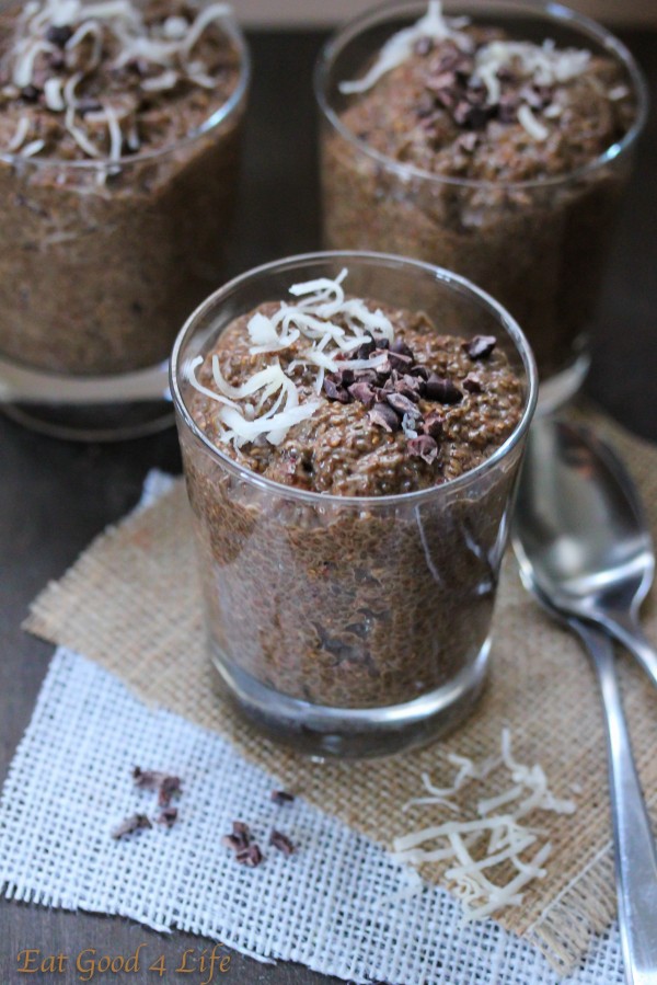 coffee and chocolate chia seed pudding