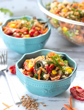 Farro mediterranean salad