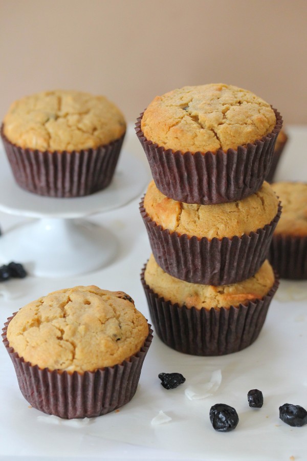 Gluten free coconut blueberry muffins