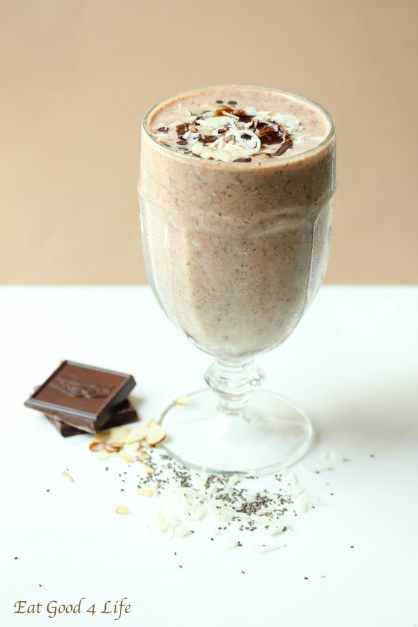 healthy chocolate and peanut butter  blizzard