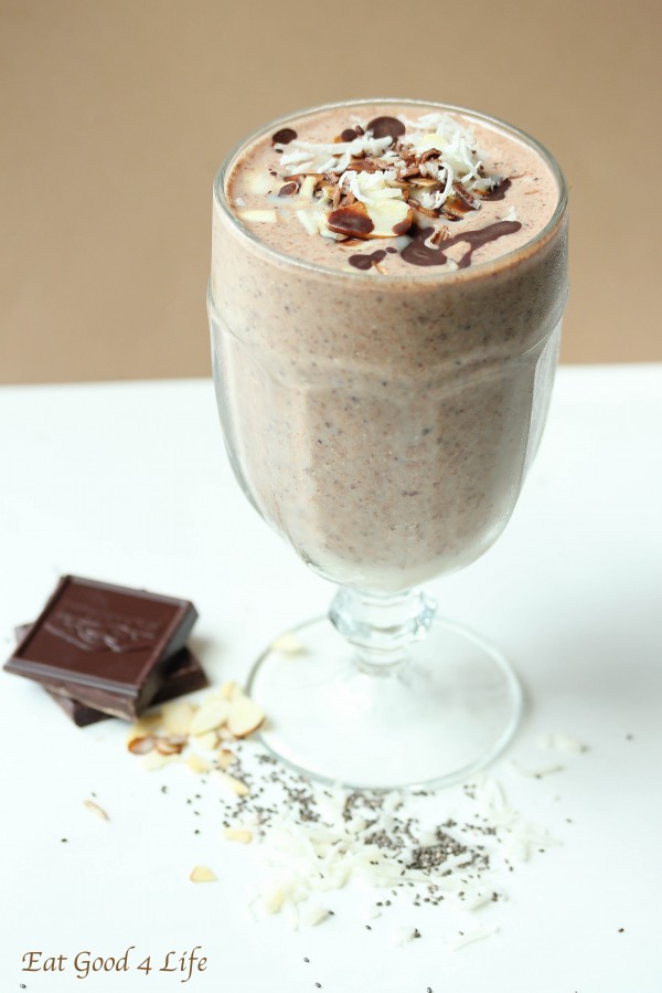 healthy chocolate and peanut butter  blizzard