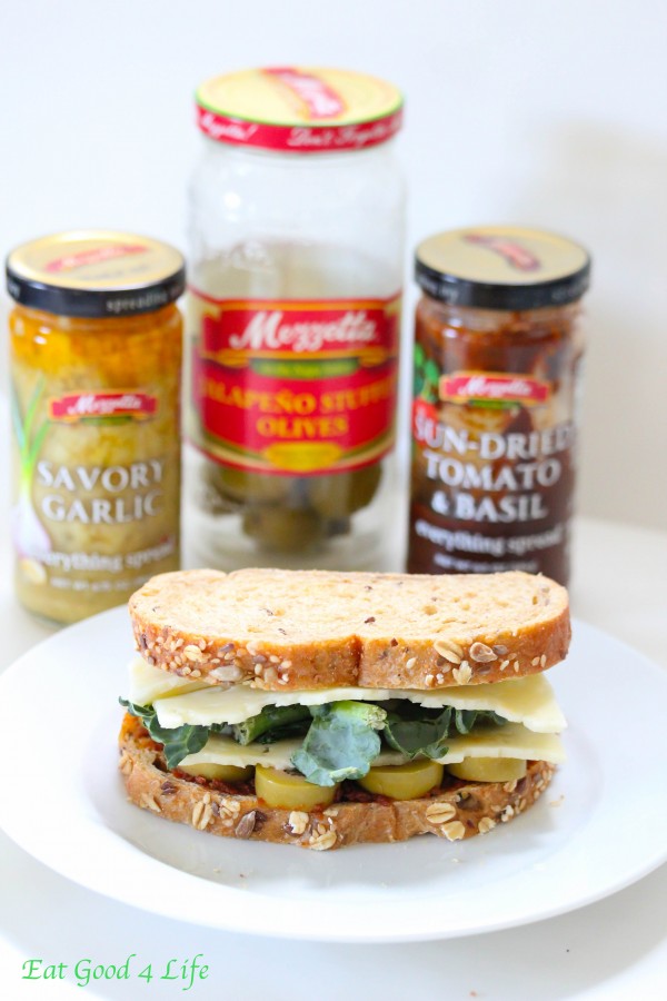 kale and sun dried tomato sandwich