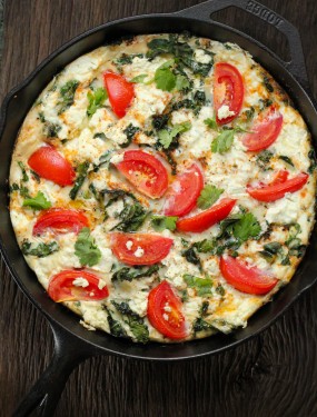 kale goat cheese tomato frittata