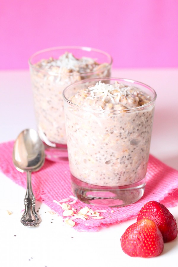 Strawberry and banana overnight oats