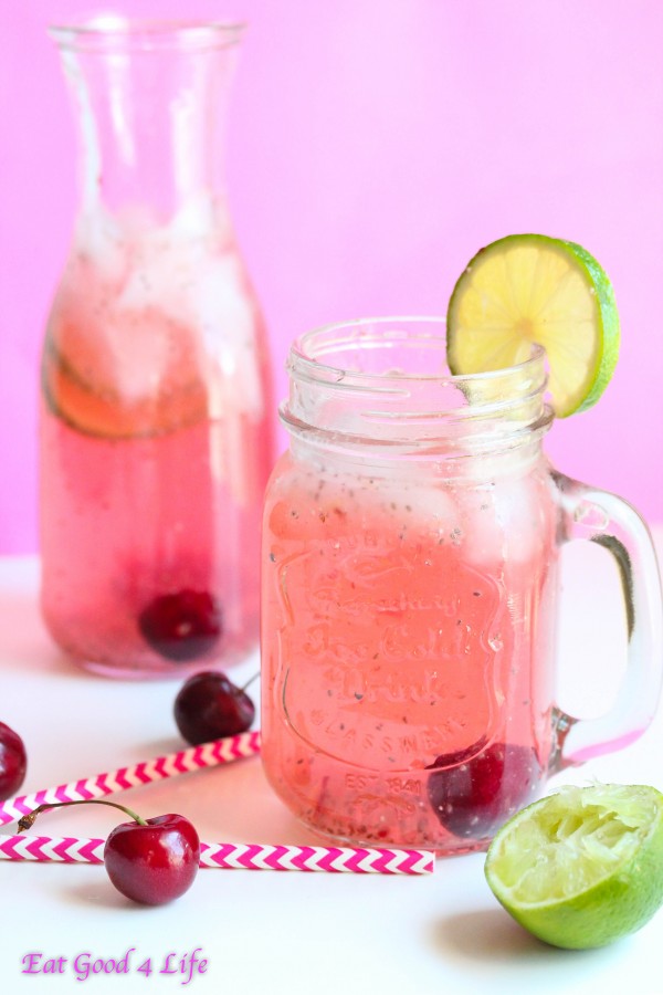 Chia seed cherry limeade