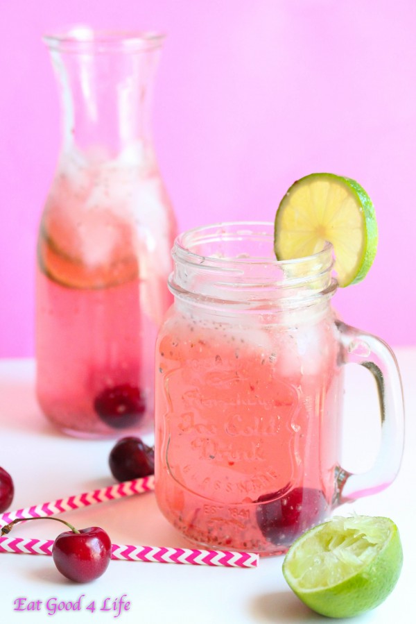 Chia seed cherry limeade