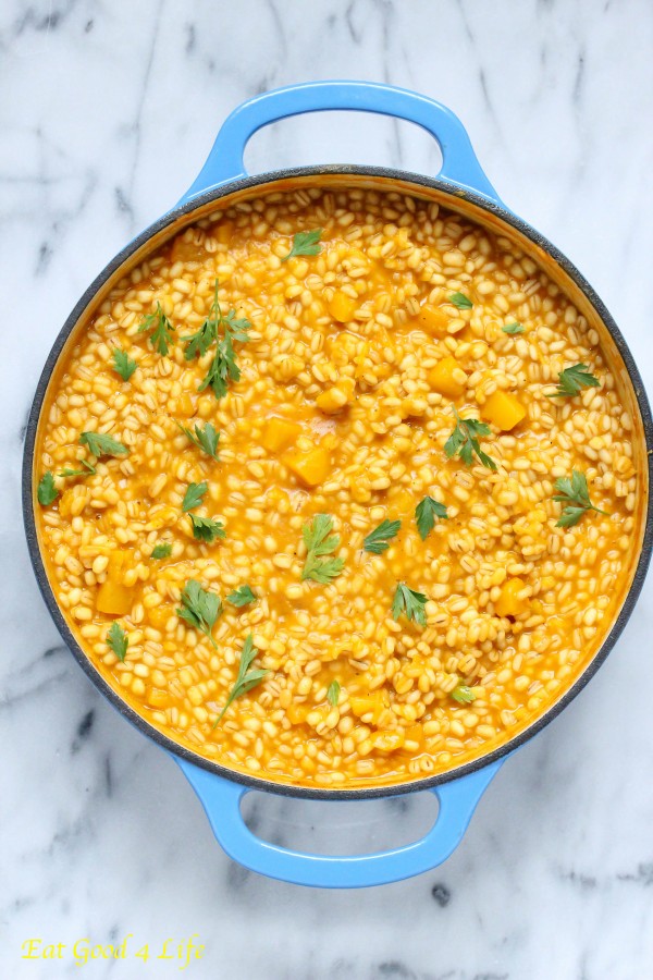 Pumpkin barley risotto