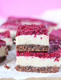 Raw vegan raspberry cheesecake