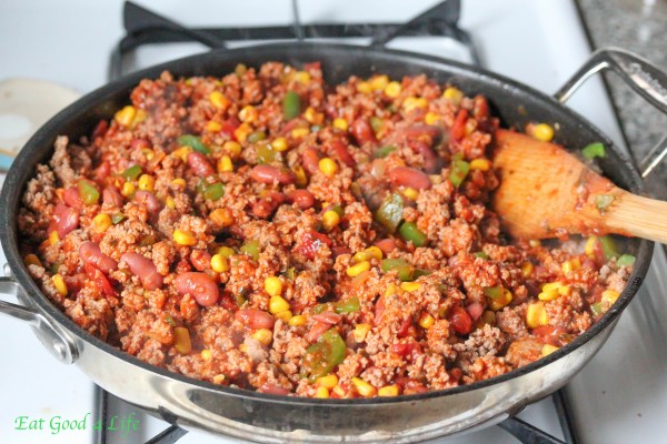 Gluten free turkey taco casserole done in just 20 minutes.