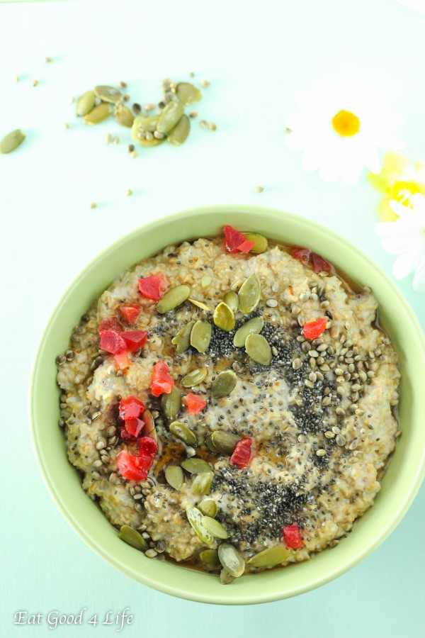 pumpkin oatmeal bowl-gluten free and vegan