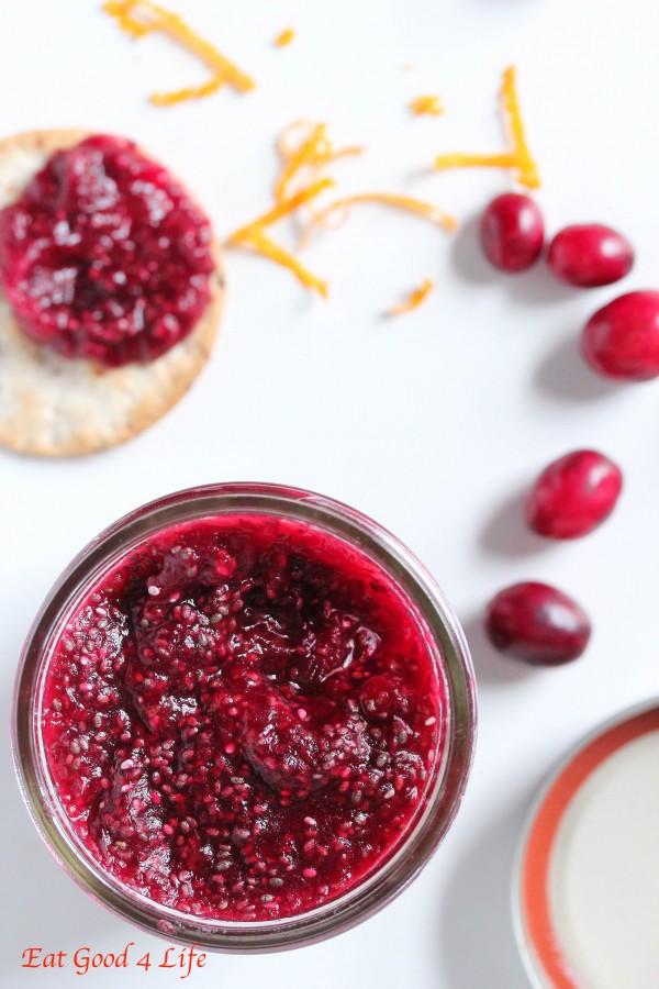 Cranberry orange chia seed jam- Gluten free and vegan