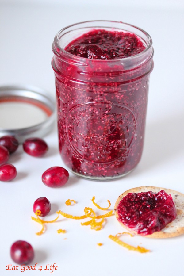 Cranberry orange chia seed jam- Gluten free and vegan