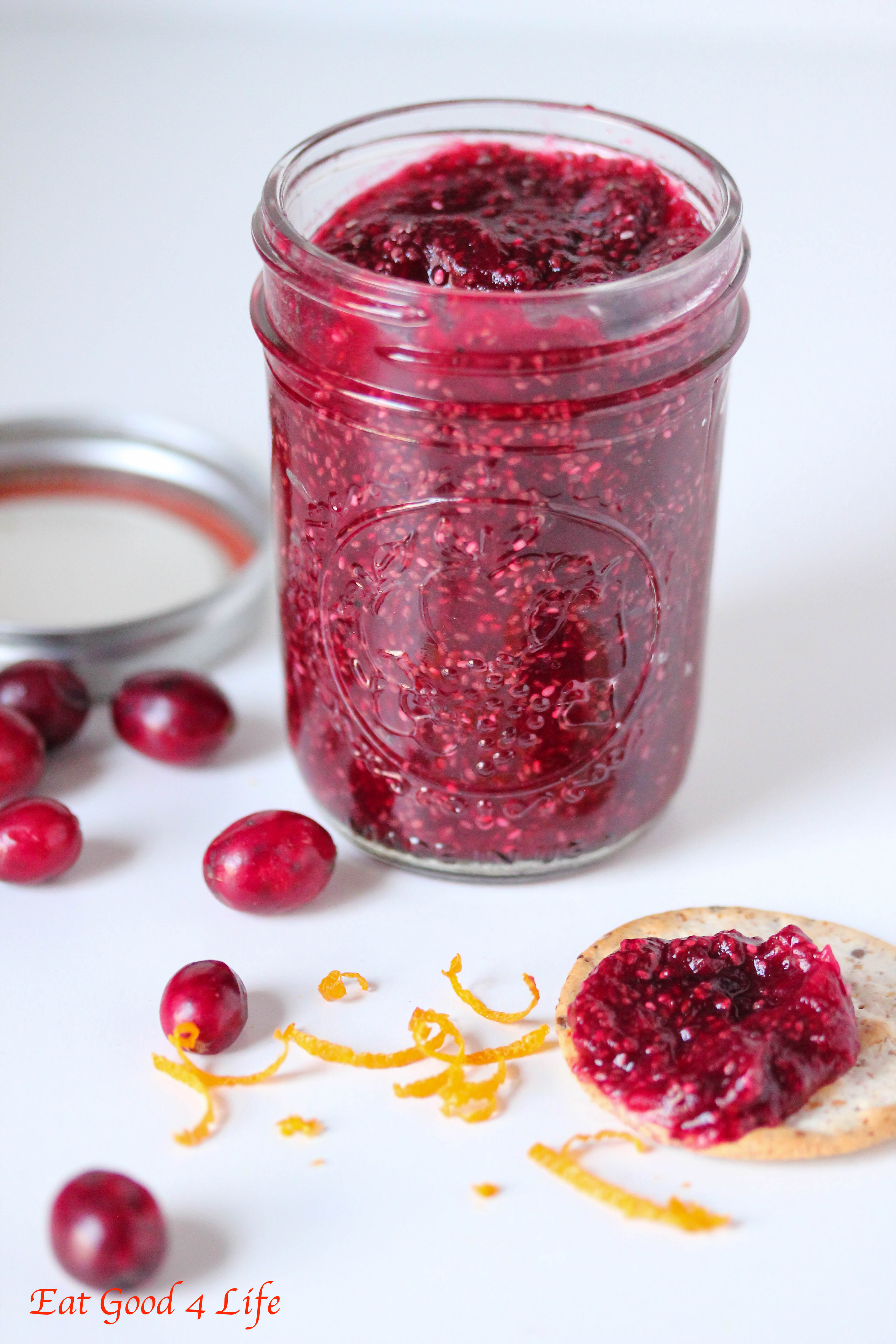 Cranberry orange chia seed jam