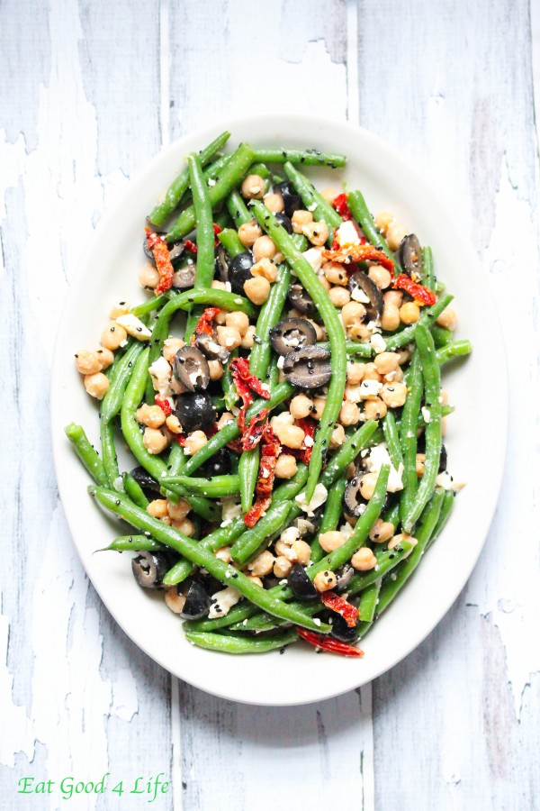 Green bean chickpea tomato salad. Gluten free.