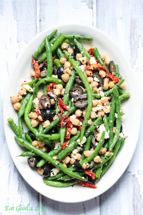 Green bean chickpea tomato salad. Gluten free.