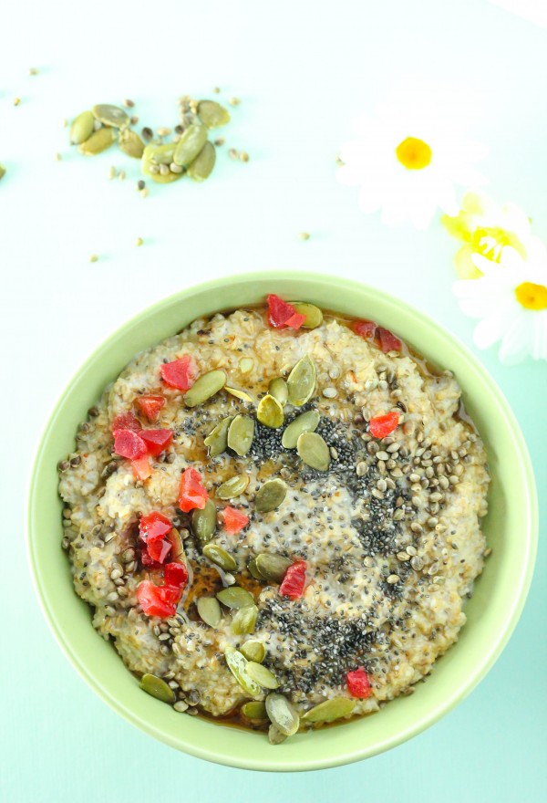 pumpkin oatmeal bowl-gluten free and vegan