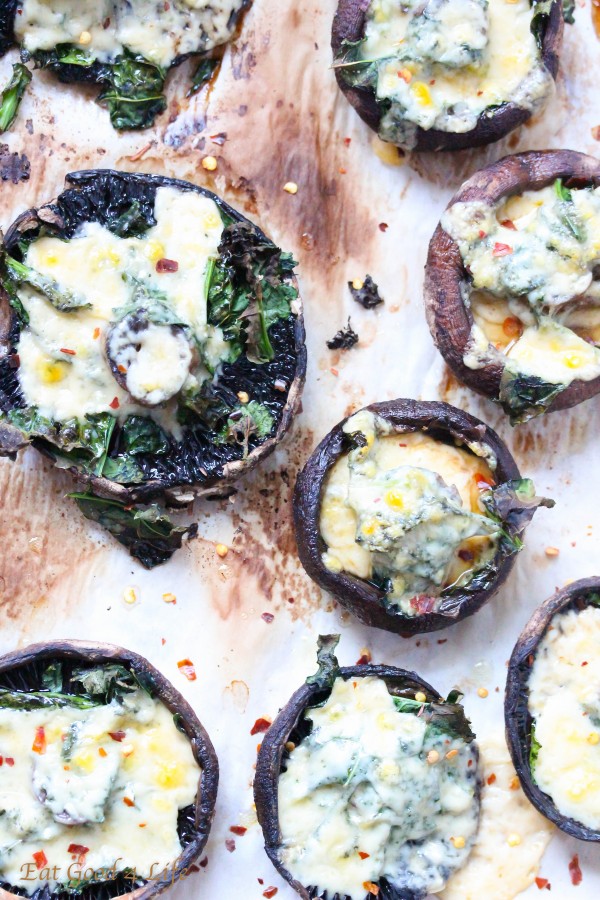 kale stuffed portobello mushrooms-Gluten free