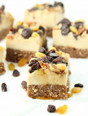 No bake raisin cheesecake-gluten free and vegan