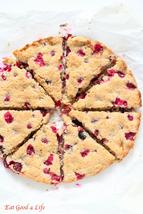 Gluten free cranberry and coconut scones