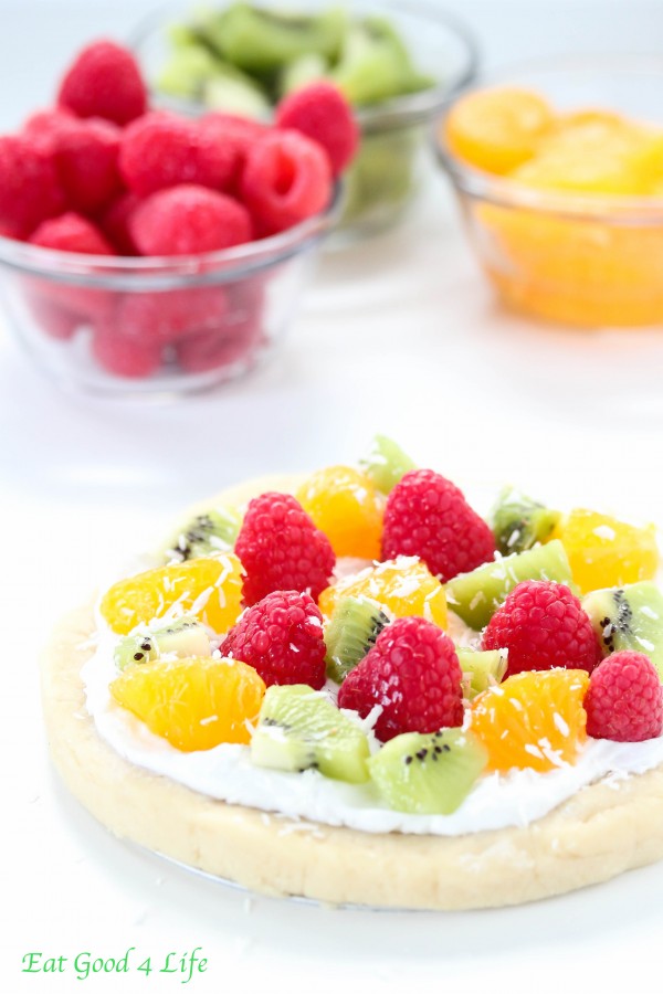 No bake gluten free vegan fruit pizza