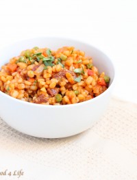 Healthier barley paella