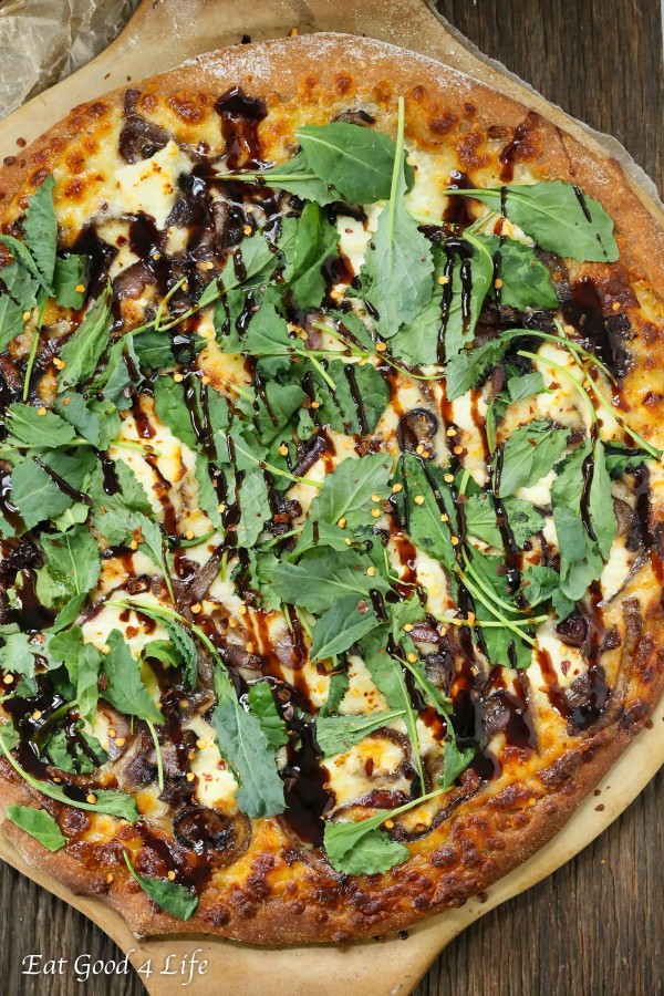 caramelized onion kale goat cheese pizza