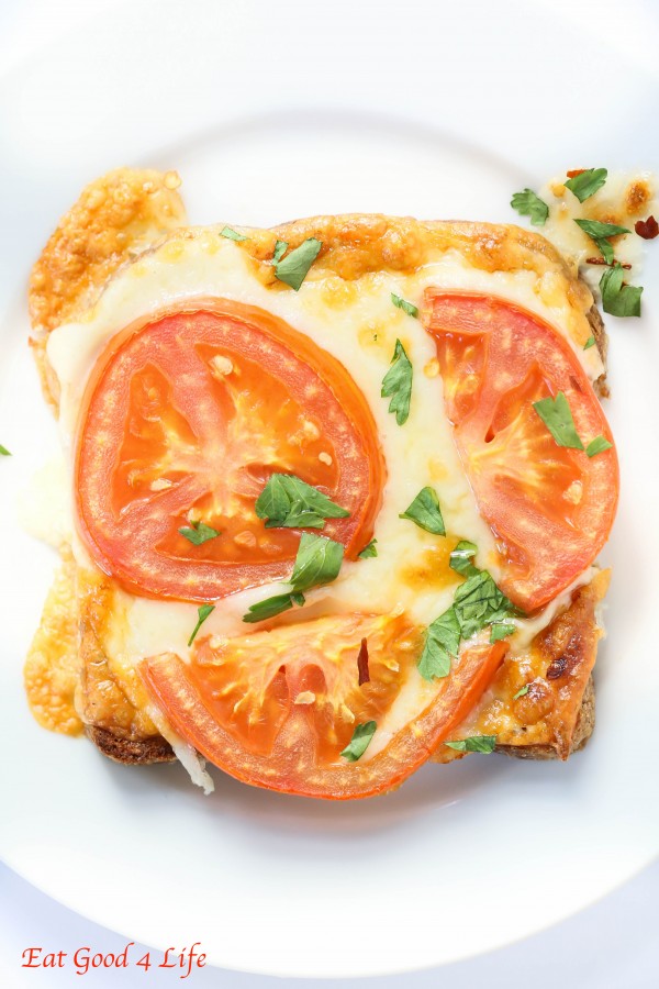 super easy tomato cheese toast | Eat Good 4 Life
