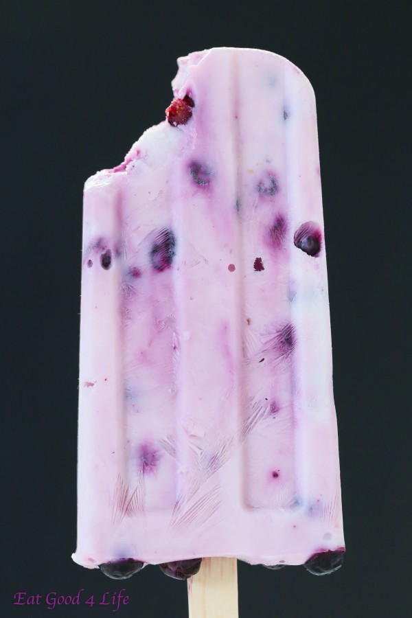 Frozen blueberry yogurt popsicles | Eat Good 4 Life