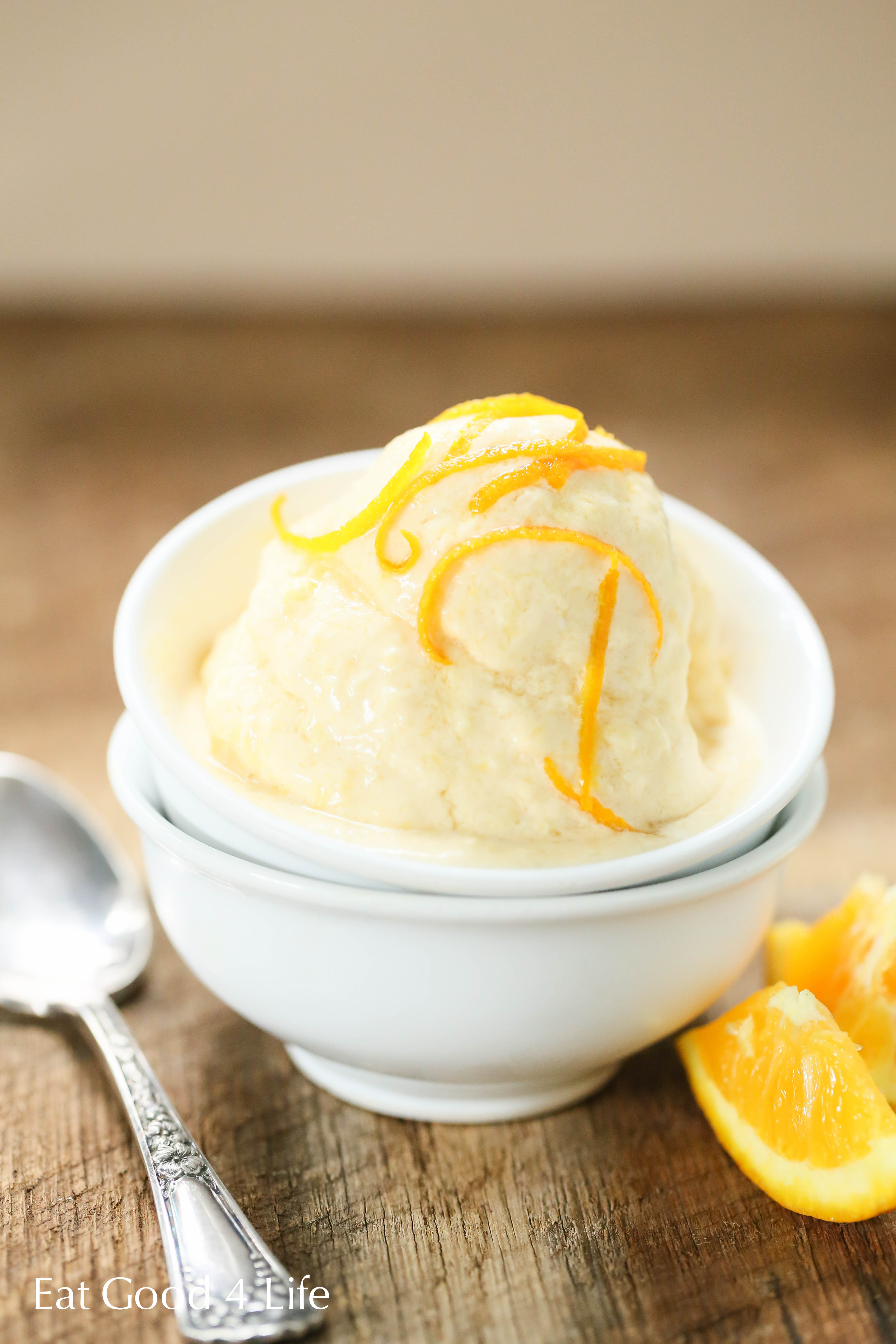 4 ingredient Vegan orange creamsicle ice cream