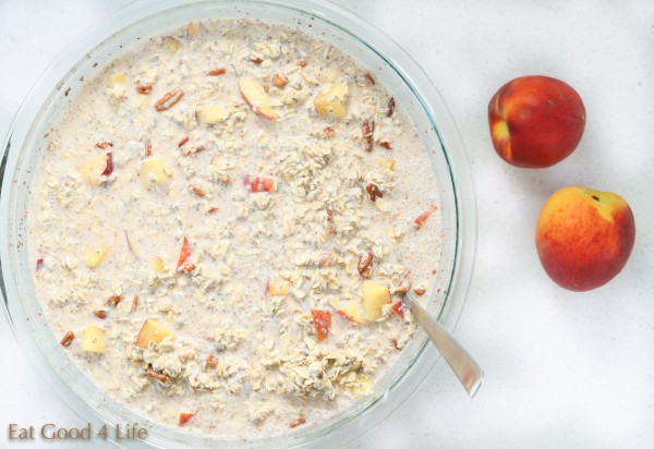 Peaches and cream overnight oats | Eat Good 4 Life