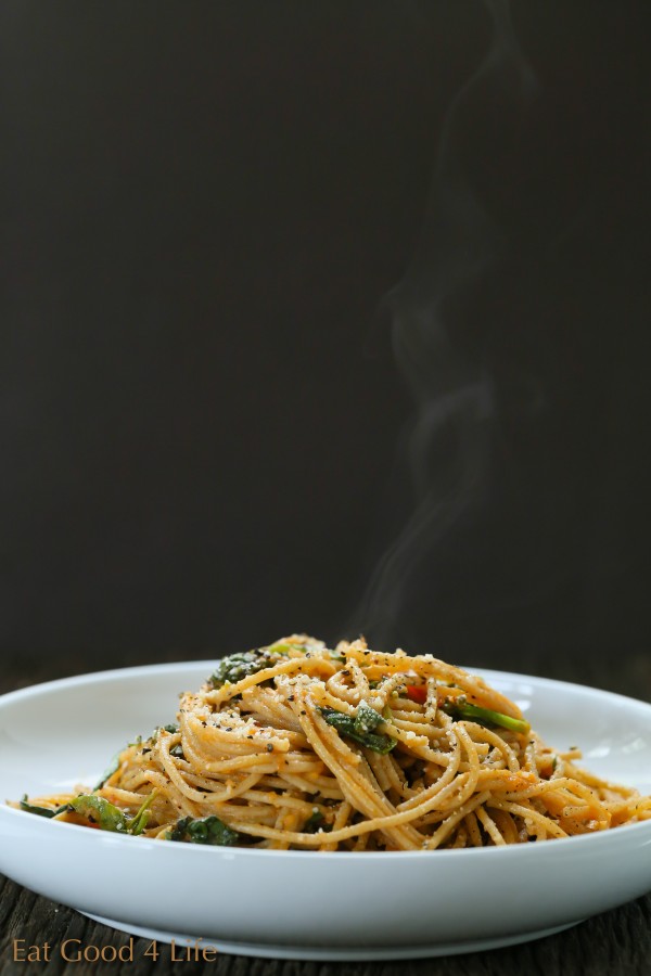 Spinach pasta with homemade tomato sauce | Eat Good 4 Life