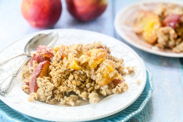 Gluten-free vegan peach crisp | Eat Good 4 Life