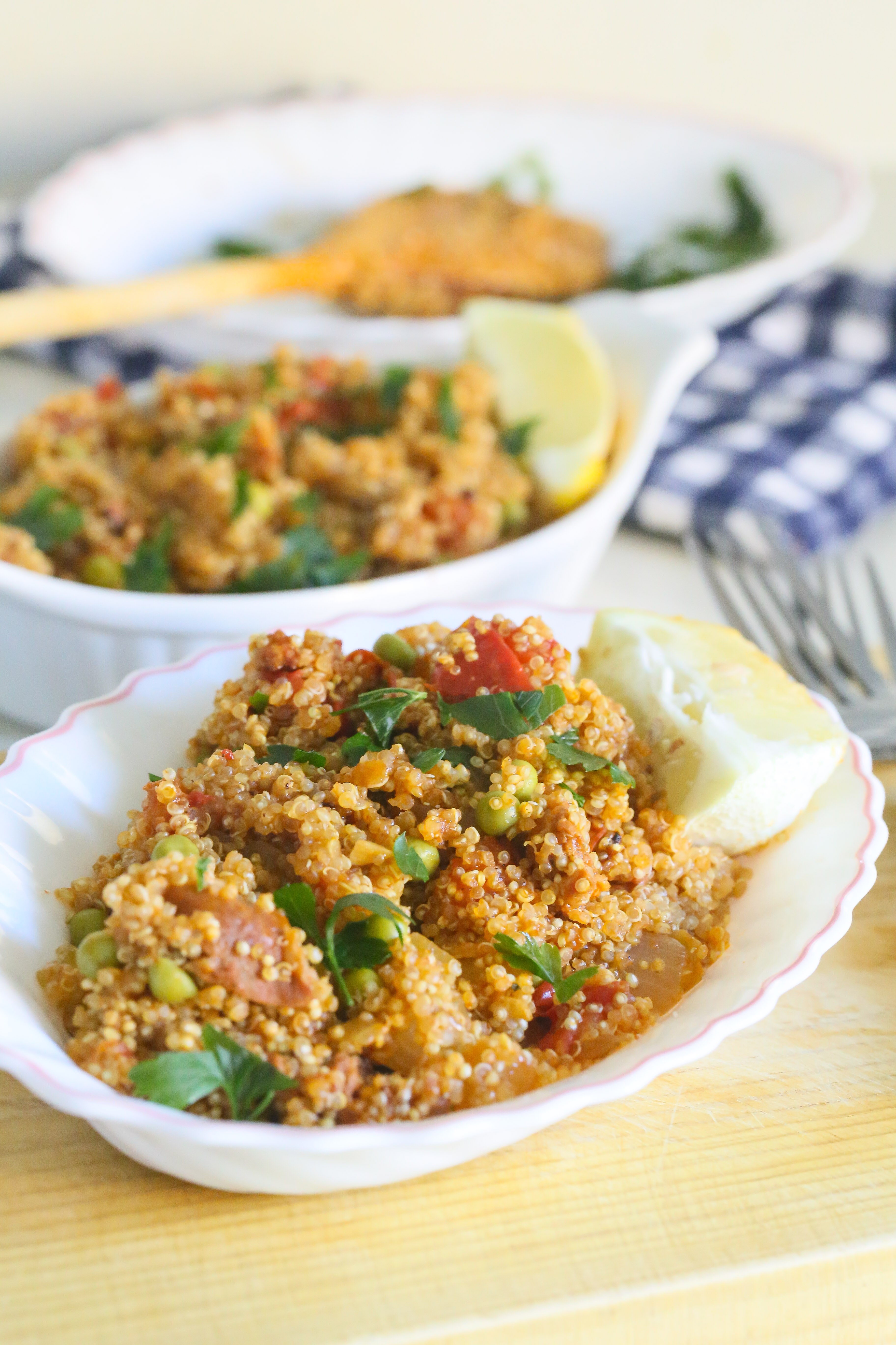 Quinoa chorizo paella