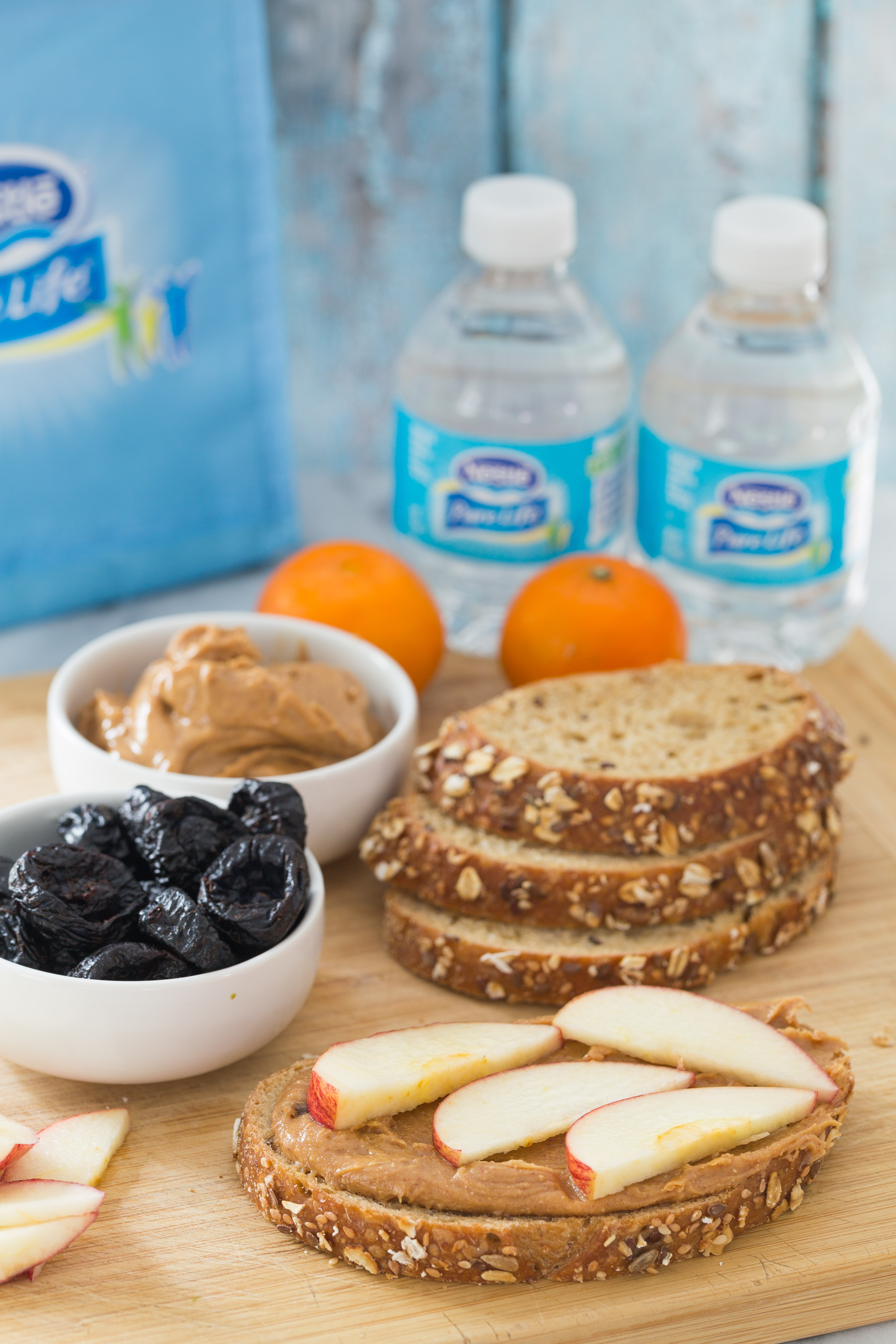 Almond butter apple sandwiches