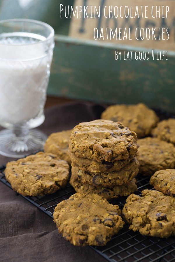 Pumpkin chocolate chip oatmeal cookies | Eat Good 4 Life