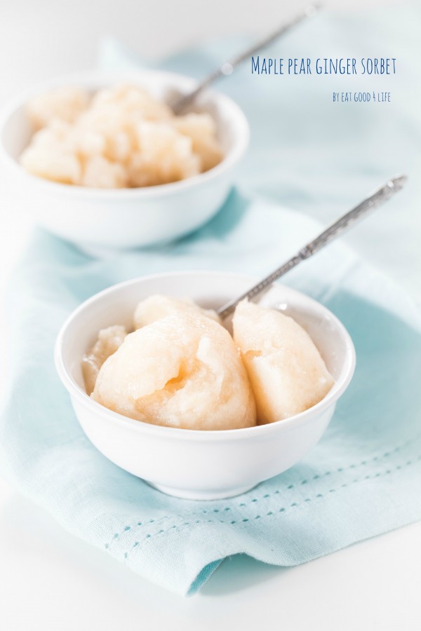 Maple pear ginger sorbet |Eat Good 4 Life