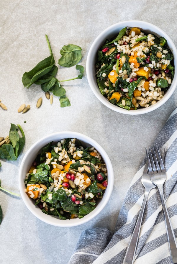 Butternut squash barley salad